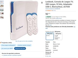 Consola Lexibook JG7430 TV 200 Juegos