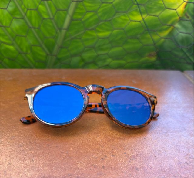 Gafas de sol azules y marrones
