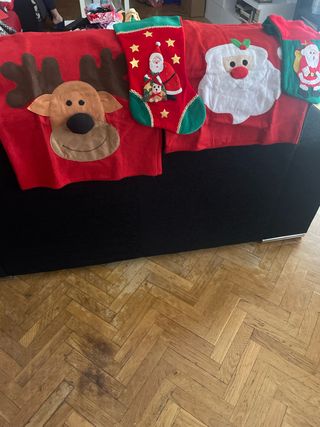 6 Fundas Sillas y 3 Botas Navideñas