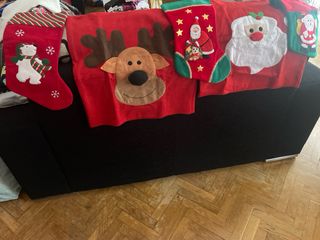 6 Fundas Sillas y 3 Botas Navideñas