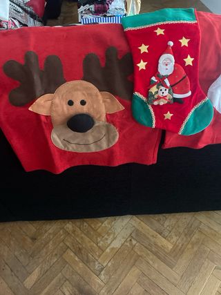 6 Fundas Sillas y 3 Botas Navideñas