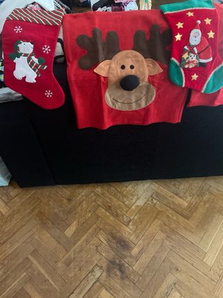 6 Fundas Sillas y 3 Botas Navideñas