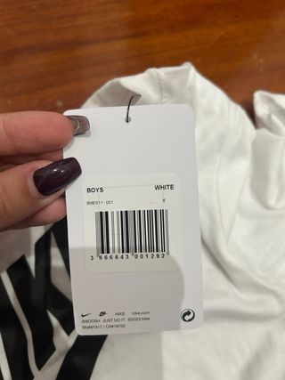 Maglia Nike bianca manica lunga taglia 6 anni