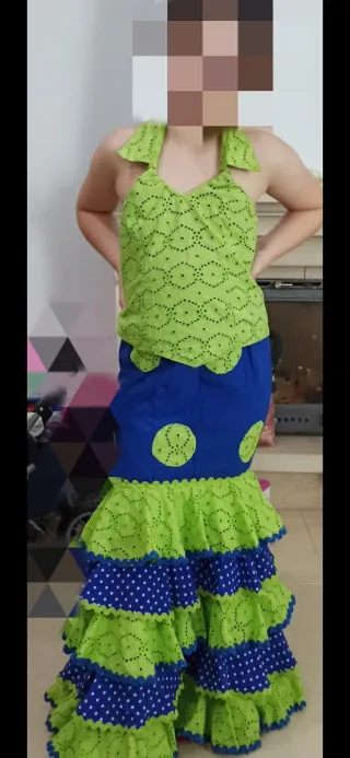 Traje Vestido Falda flamenca gitana 8-10 años