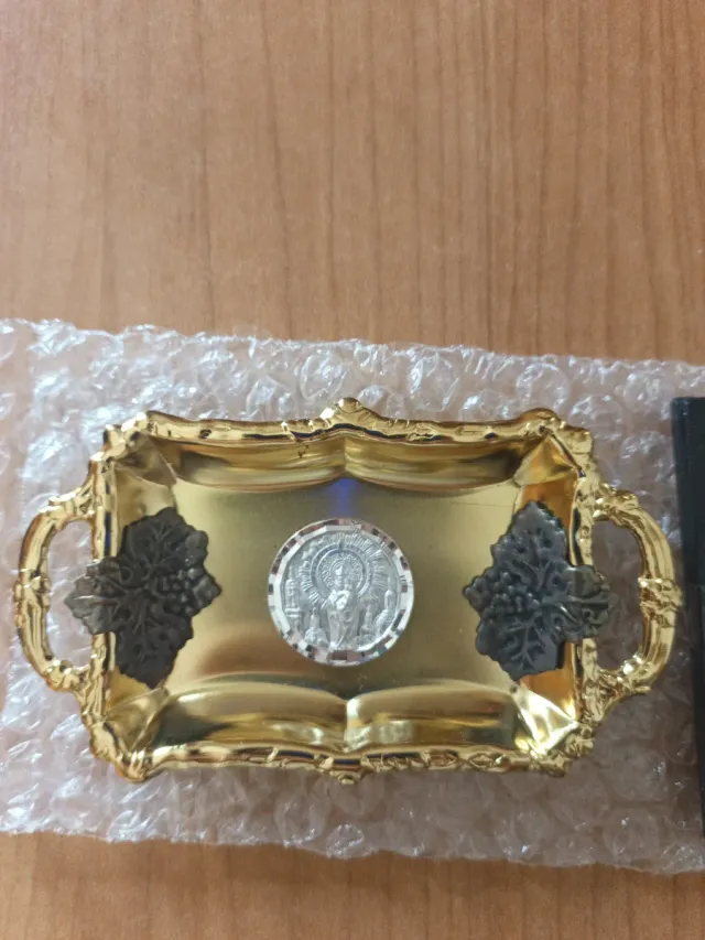 Bandeja metálica decorada Virgen