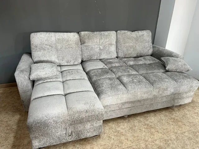 DESCUENTO!! Sofá Chaiselongue Gris con Arcón
