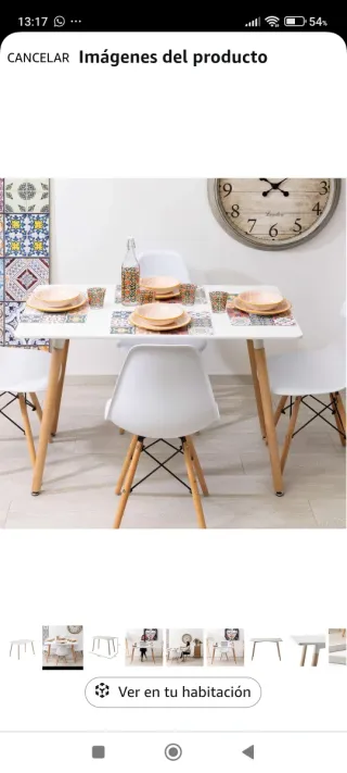 Mesa Comedor Baroni Home Madera Blanca