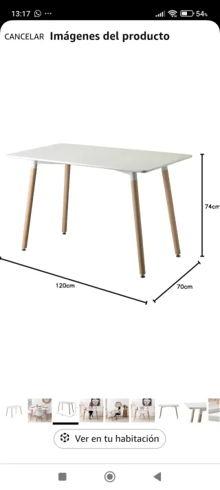 Mesa Comedor Baroni Home Madera Blanca