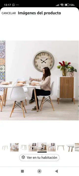 Mesa Comedor Baroni Home Madera Blanca