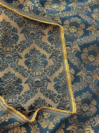 Corte de tela reversible ocre negro falda fallera 