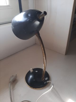 Flexo lámpara  vintage metal negro y dorado