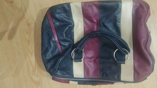 Bolso Bimba y Lola rayas beige, azul, morado