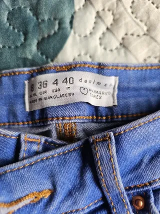 Pantalón vaquero pitillo azul Mujer