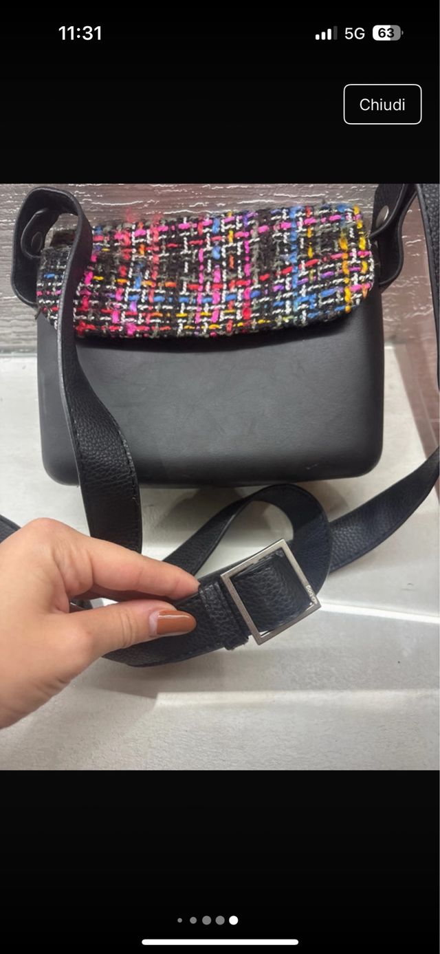Borsa o bag non usata  multicolor base nera