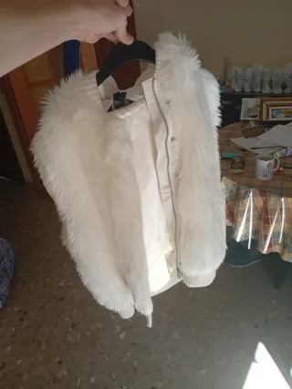Chaleco pelo sintético blanco talla única