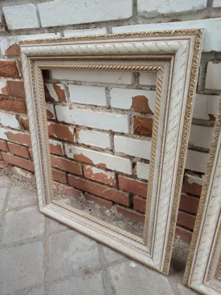 Marco cuadro pintura madera maciza dorado NUEVO