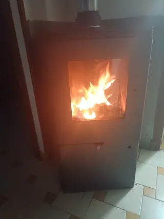 Estufa de leña con ventilador