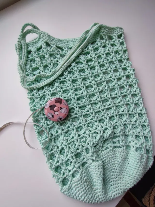 Bolsa crochet rejilla hecha a mano