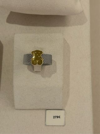 Anillo TOUS Mesh Acero y Oro 18K Oso