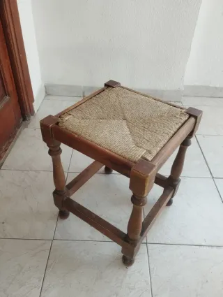 Taburete madera y cuerda