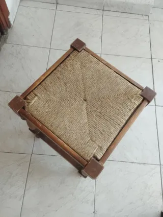 Taburete madera y cuerda