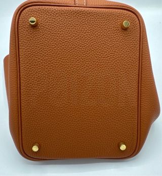 Bolso Hermès Picotin 22 Marrón Piel Oro