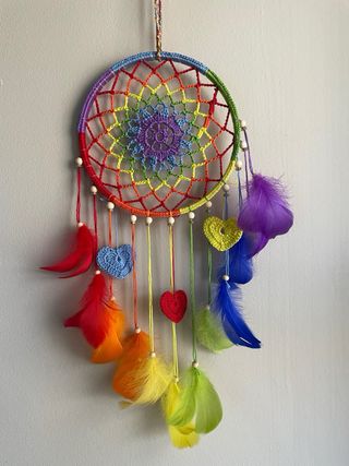 Atrapasueños Arcoíris Crochet LGTBI Hecho a Mano