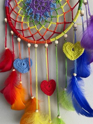 Atrapasueños Arcoíris Crochet LGTBI Hecho a Mano