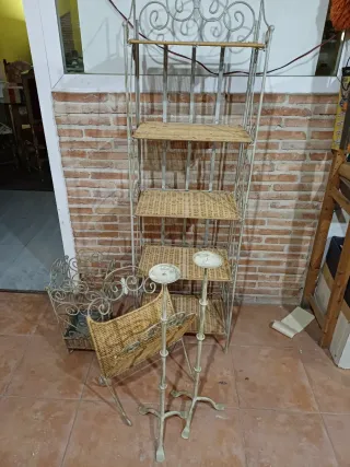 Conjunto 5 piezas: Estantería, paragüero