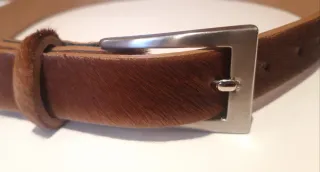 Cinturón mujer pelo sintético marrón