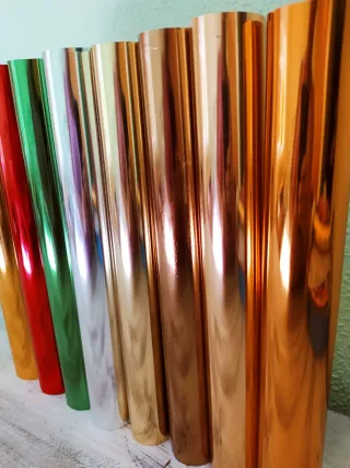 Hojas  de vinilo textil  metalizado