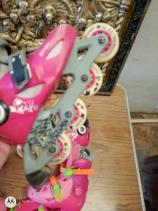 2 Patines en línea rosas para niñas.