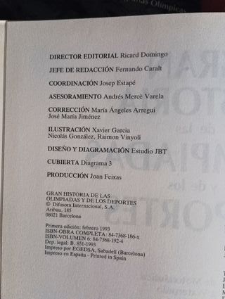Gran Historia de las Olimpiadas libros Vol 3,4 y 6