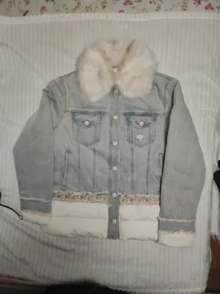 Abrigo vaquero Desigual XL con cuello desmontable 