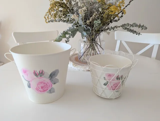 Set di 2 fioriere floreali decorative