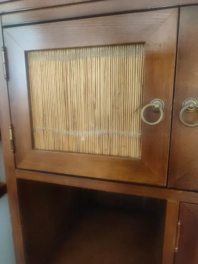 Mueble recibidor madera y bambú