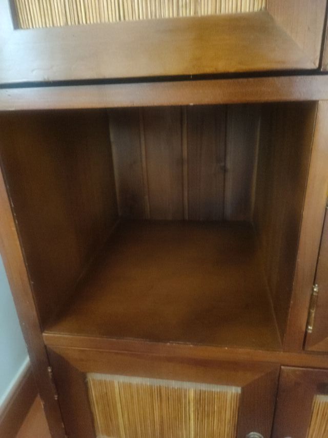 Mueble recibidor madera y bambú