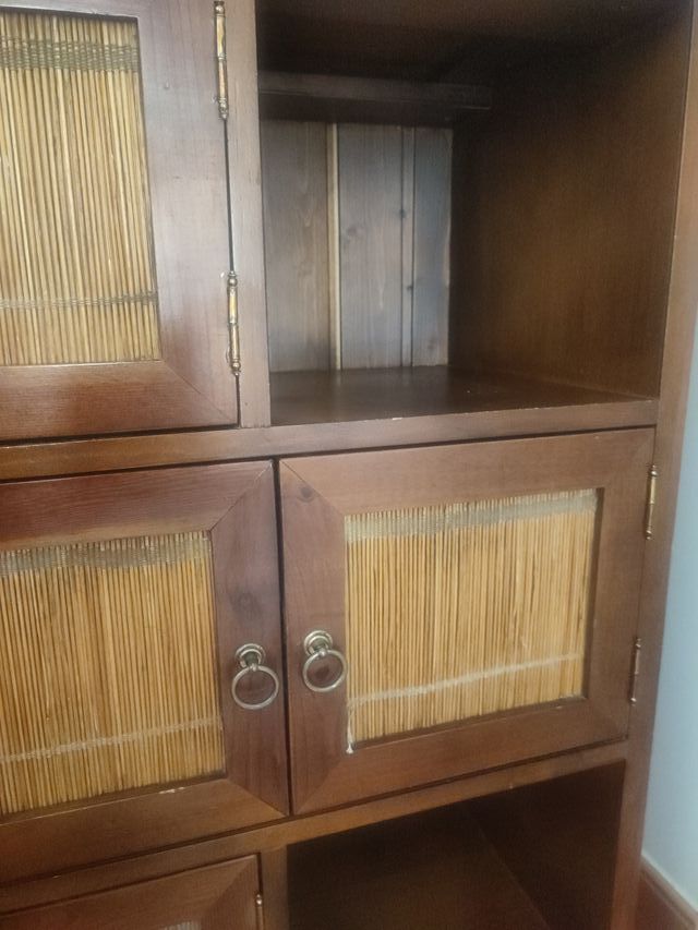 Mueble recibidor madera y bambú
