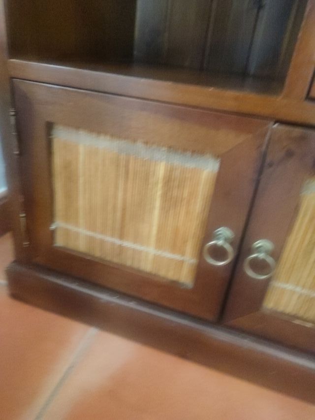 Mueble recibidor madera y bambú