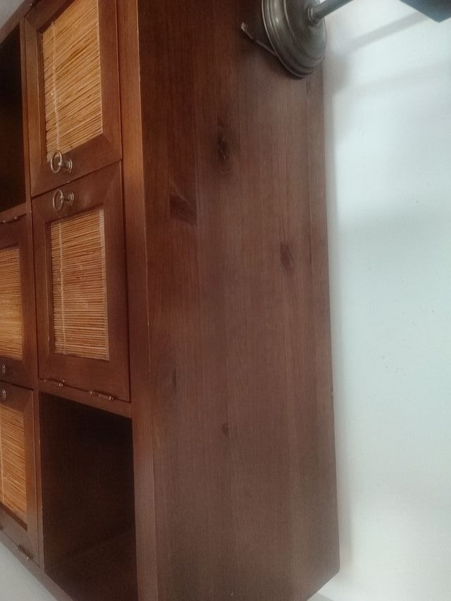 Mueble recibidor madera y bambú