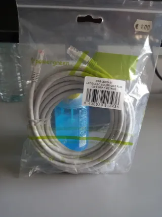 Cable Red Cat 6 UTP 7m Powergreen Gris
