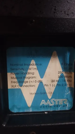 Pantallas Acústicas Master Audio