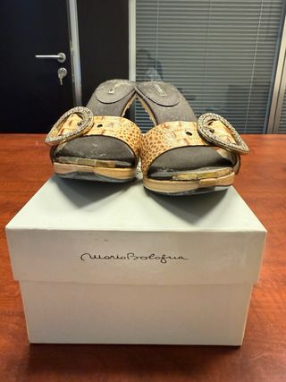 Scarpe Mario Bologna marroni e dorate