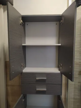Mueble de baño alto gris