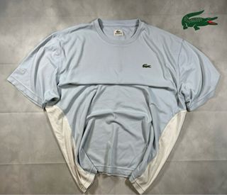 Camiseta deportiva Lacoste azul y blanca