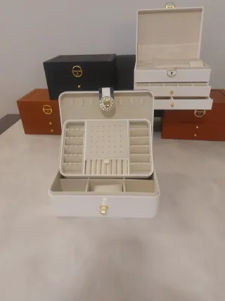 Portagioie grande bianco e marrone