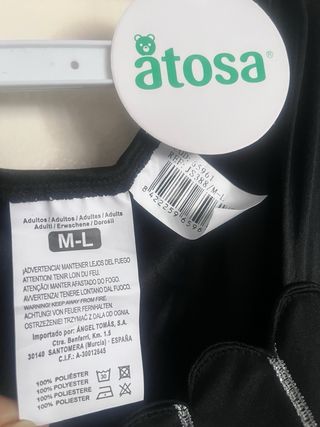 Disfraz Halloween Atosa Talla M-L