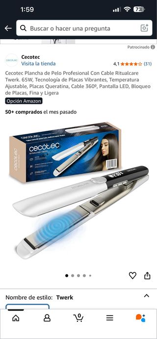 Cecotec Plancha de Pelo Profesional Twerk