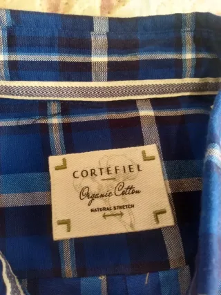 Camisa Cortefiel cuadros azul talla L
