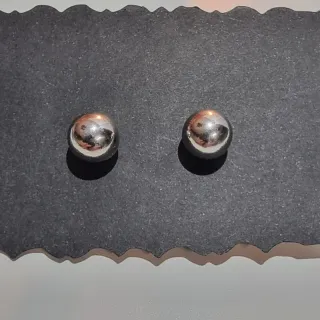 Pendientes Bolas Vintage 80s Plata